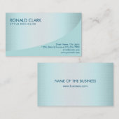 Modern professioneel linnen blauw elegant visitekaartje (Voorkant / Achterkant)