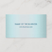 Modern professioneel linnen blauw elegant visitekaartje (Achterkant)