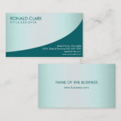 Modern professioneel linnen groen elegant visitekaartje (Voorkant / Achterkant)