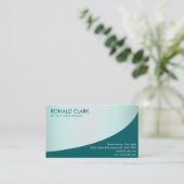 Modern professioneel linnen groen elegant visitekaartje (Staand voorkant)
