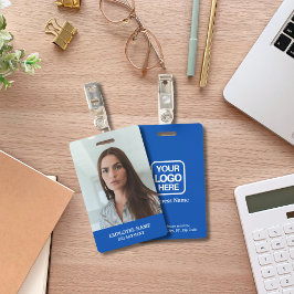 Modern Professioneel Logo Blauw Werknemersfoto Badge