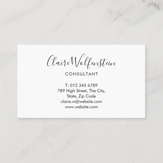 Modern Professioneel Logo Zwart En Wit Klantenkaartje (Achterkant)