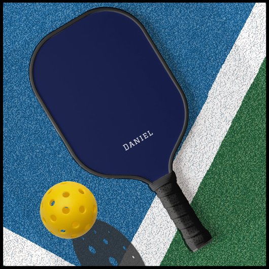 Modern Professioneel Marine Blauw Monogram Pickleball Paddle