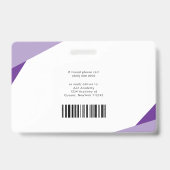 Modern Professioneel Medewerker Barcode ID Badge (Achterkant)