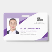 Modern Professioneel Medewerker Barcode ID Badge (Voorzijde)