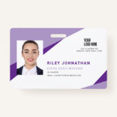 Modern Professioneel Medewerker Barcode ID Badge (Voorkant)