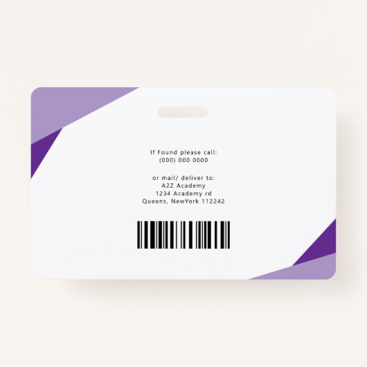 Modern Professioneel Medewerker Barcode ID Badge (Achterkant)
