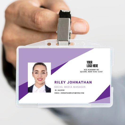 Modern Professioneel Medewerker Barcode ID Badge