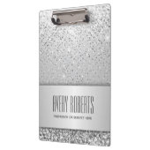 Modern professioneel metallic zilver klembord (Links)