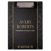 Modern professioneel metallisch zwart goud klembord (Voorkant)