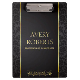 Modern professioneel metallisch zwart goud klembord