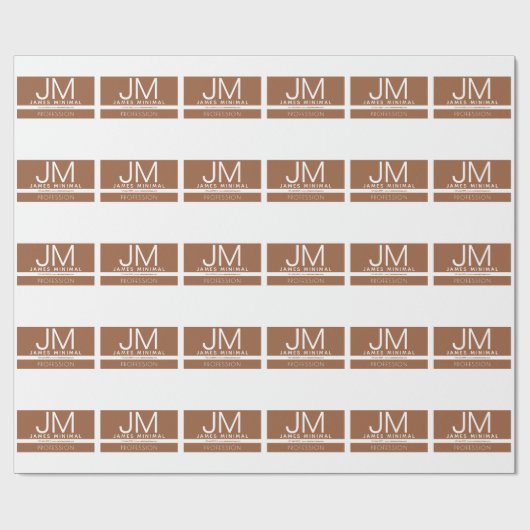 Modern Professioneel Minimaal Design | Bruin & Wit Cadeaupapier (Vlak)