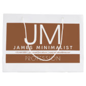 Modern Professioneel Minimaal Design | Bruin & Wit Groot Cadeauzakje (Achterkant)