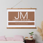 Modern Professioneel Minimaal Design | Bruin & Wit Hangend Wandkleed (Slaapkamer)