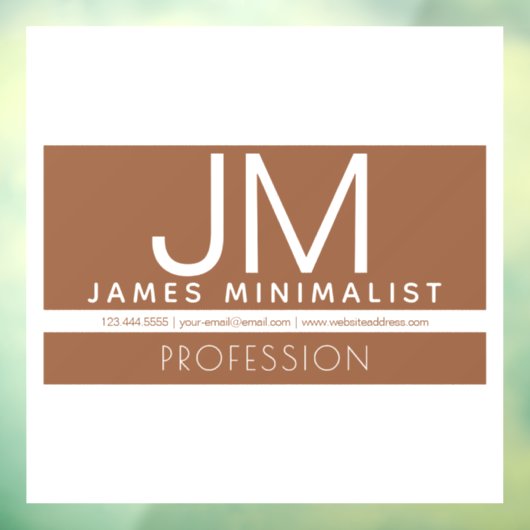 Modern Professioneel Minimaal Design | Bruin & Wit Raamsticker (Vel 3)