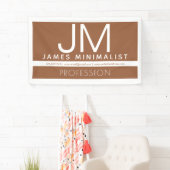 Modern Professioneel Minimaal Design | Bruin & Wit Spandoek (Insitu)