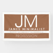Modern Professioneel Minimaal Design | Bruin & Wit Spandoek (Horizontaal)