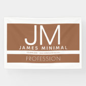 Modern Professioneel Minimaal Design | Bruin & Wit Spandoek (Horizontaal)
