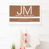 Modern Professioneel Minimaal Design | Bruin & Wit Spandoek (Insitu)