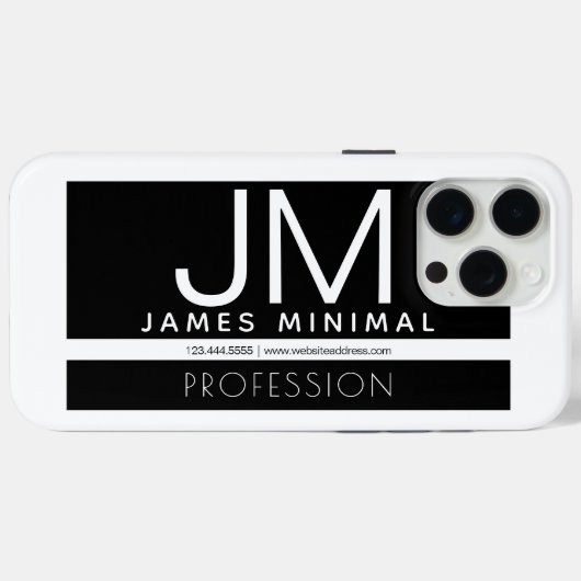 Modern Professioneel Minimaal Design | Zwart & Wit Case-Mate iPhone Case (Achterkant (horizontaal))