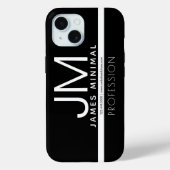 Modern Professioneel Minimaal Design | Zwart & Wit Case-Mate iPhone Case (Achterkant)