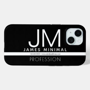 Modern Professioneel Minimaal Design Zwart & Wit iPhone 15 Case