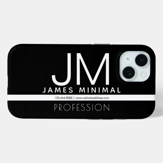 Modern Professioneel Minimaal Design | Zwart & Wit Case-Mate iPhone Case (Achterkant (horizontaal))