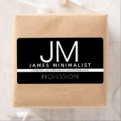 Modern Professioneel Minimaal Design | Zwart & Wit Etiket (Insitu)
