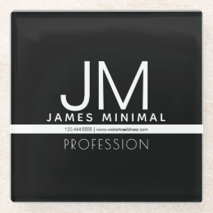 Modern Professioneel Minimaal Design Zwart & Wit Glazen Onderzetter