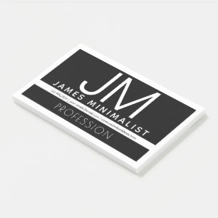 Modern Professioneel Minimaal Design Zwart & Wit Post-it® Notes