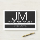 Modern Professioneel Minimaal Design | Zwart & Wit Post-it® Notes (Op bureau)