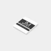 Modern Professioneel Minimaal Design | Zwart & Wit Post-it® Notes (Schuin)