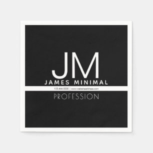 Modern Professioneel Minimaal Design Zwart & Wit Servet
