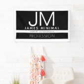 Modern Professioneel Minimaal Design | Zwart & Wit Spandoek (Insitu)