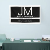 Modern Professioneel Minimaal Design | Zwart & Wit Spandoek (Beurs)