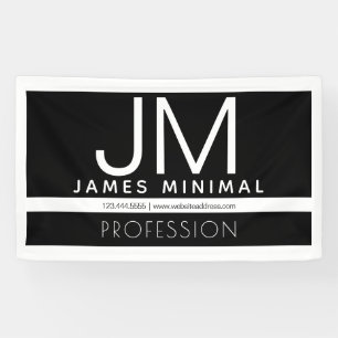 Modern Professioneel Minimaal Design Zwart & Wit Spandoek