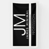 Modern Professioneel Minimaal Design | Zwart & Wit Spandoek (Verticaal)