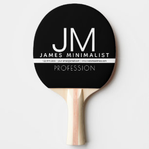 Modern Professioneel Minimaal Design   Zwart & Wit Tafeltennisbatje