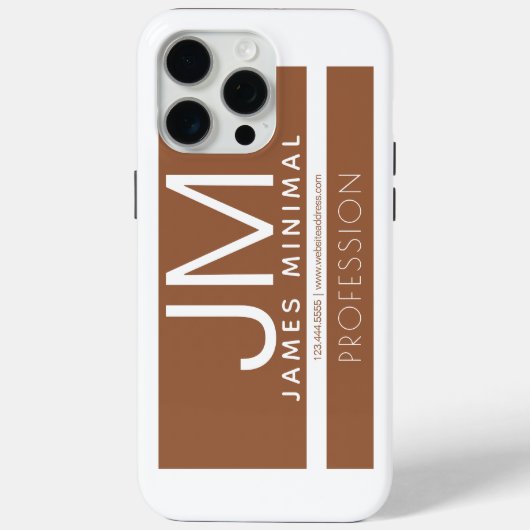Modern professioneel minimaal ontwerp | Bruin & Wi Case-Mate iPhone Case (Achterkant)