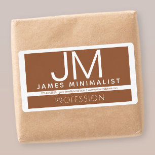 Modern professioneel minimaal ontwerp   Bruin & Wi Etiket