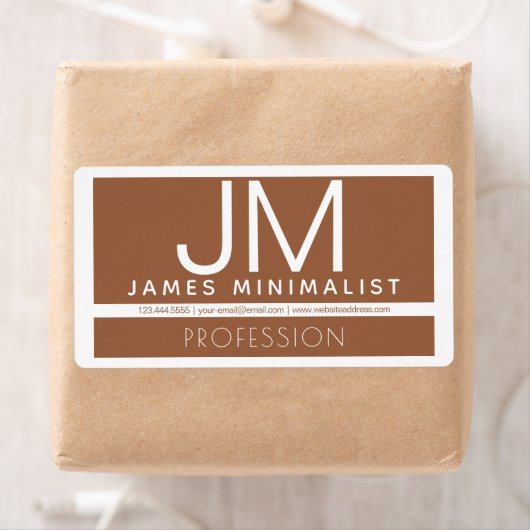 Modern professioneel minimaal ontwerp | Bruin & Wi Etiket (Insitu)