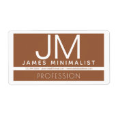 Modern professioneel minimaal ontwerp | Bruin & Wi Etiket (Voorkant)
