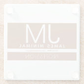 Modern professioneel minimaal ontwerp | Bruin & Wi Glazen Onderzetter (Achterkant)