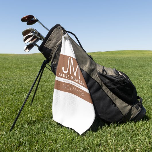 Modern professioneel minimaal ontwerp | Bruin & Wi Golfhanddoek (Groen)
