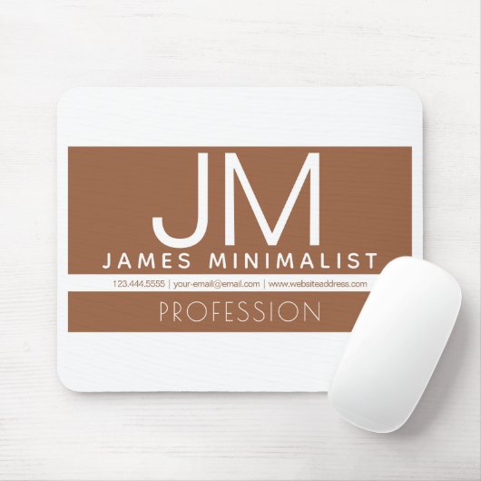 Modern professioneel minimaal ontwerp | Bruin & Wi Muismat (Met muis)