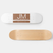 Modern professioneel minimaal ontwerp | Bruin & Wi Persoonlijk Skateboard (Horizontaal)