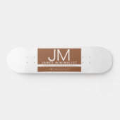Modern professioneel minimaal ontwerp | Bruin & Wi Persoonlijk Skateboard (Horizontaal)
