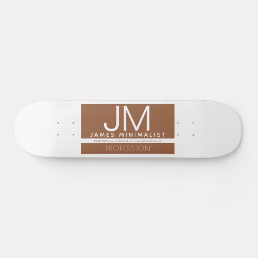 Modern professioneel minimaal ontwerp | Bruin & Wi Persoonlijk Skateboard (Horizontaal)