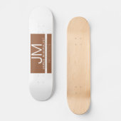 Modern professioneel minimaal ontwerp | Bruin & Wi Persoonlijk Skateboard (Voorkant)