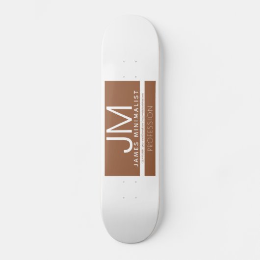 Modern professioneel minimaal ontwerp | Bruin & Wi Persoonlijk Skateboard (Voorkant)